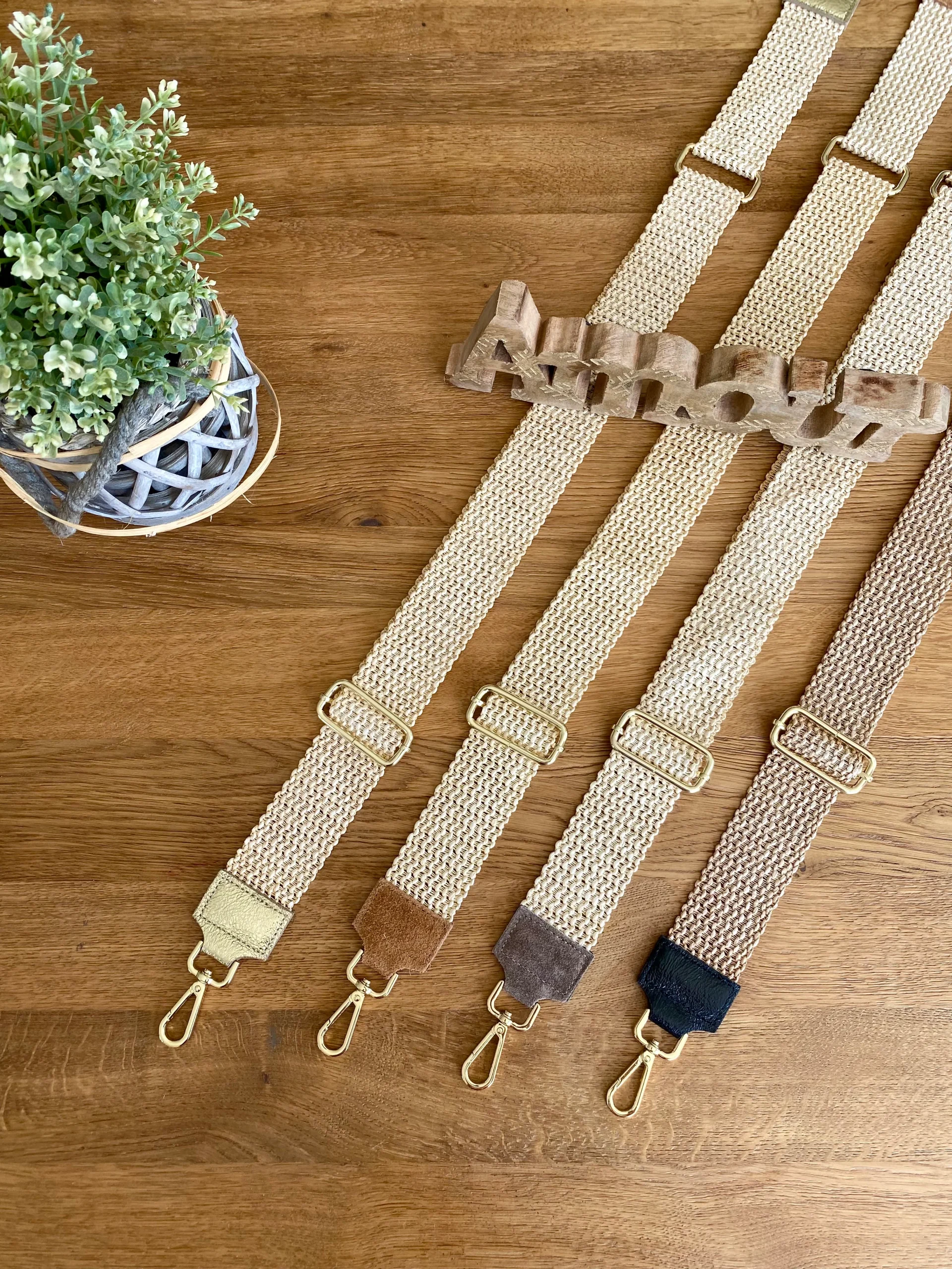 Sangle / Bandoulière Pour Sacs/ Bananes - JENNA (Effet Paille)