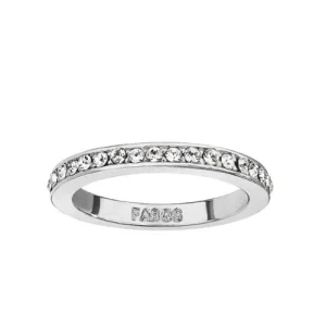Bague alliance argent sertie de cristaux clairs