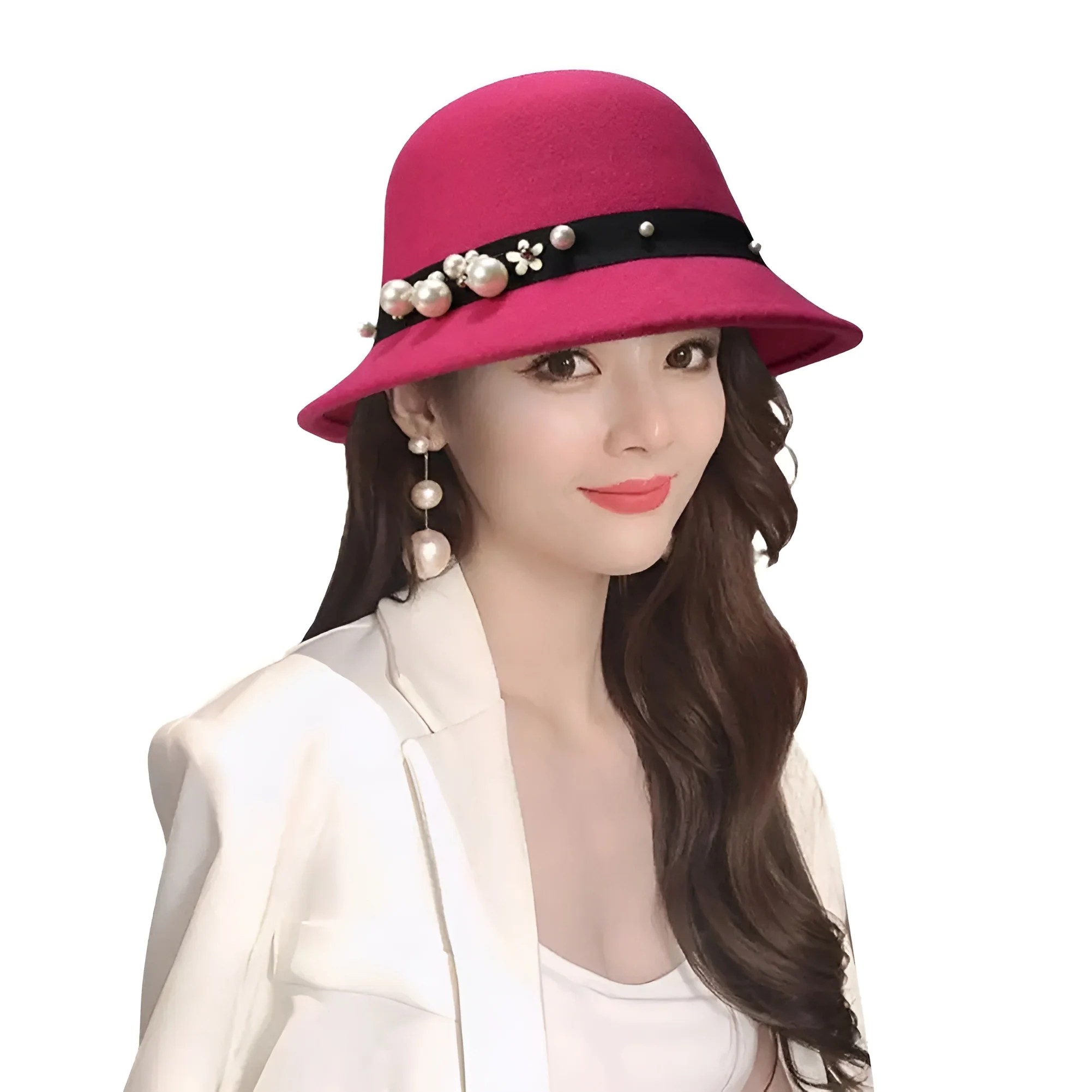 Chapeau Melon Cloche Femme - Perle – Image 6