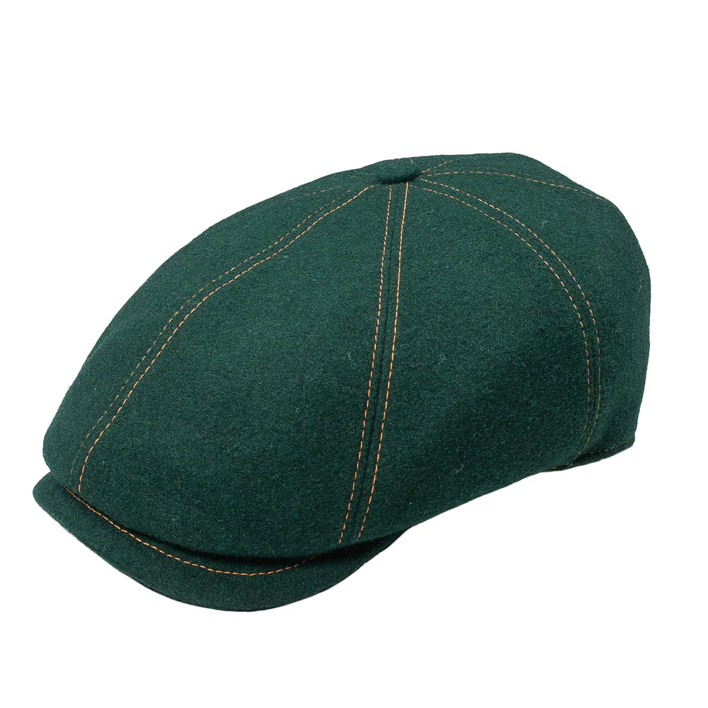 Casquette plate/Béret - Laine verte