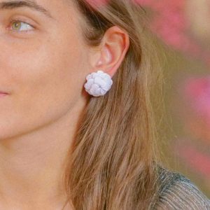 Boucle d'oreille fleur Géranium - Petit