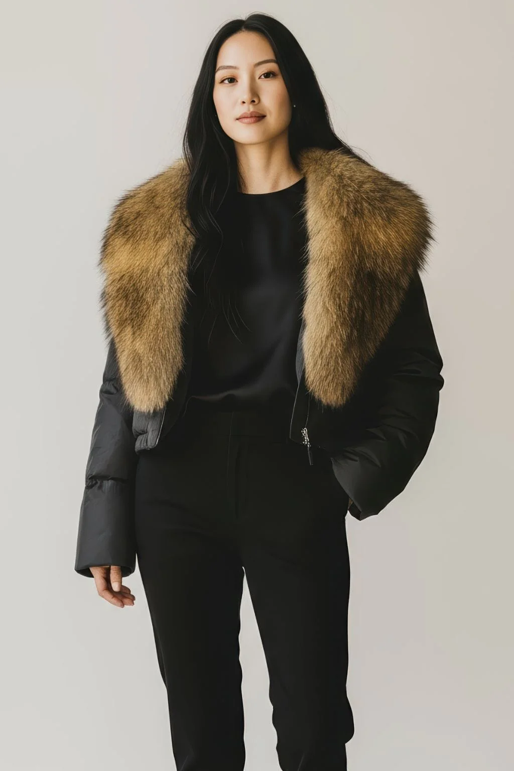 Blouson fourrure femme automne – Image 3