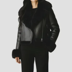 Blouson fourrure femme court
