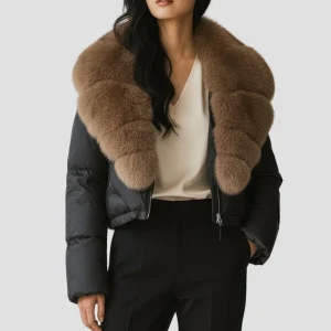 Blouson fourrure femme mi long