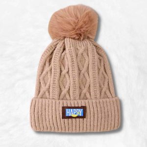 Bonnet Beige avec Pompon !