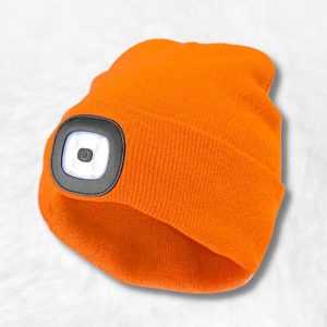Bonnet avec Lampe Frontale Orange !
