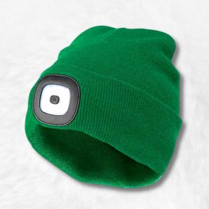 Bonnet avec Lampe Frontale Vert !