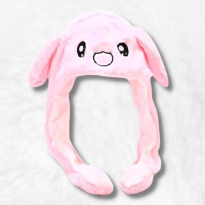 Bonnet avec Oreille qui Bouge en Lapin Rose !