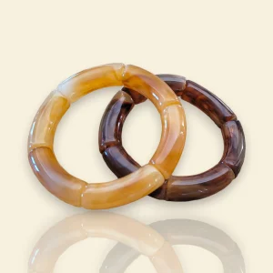 Bracelet acrylique Dione, bracelet mode duo opalescent