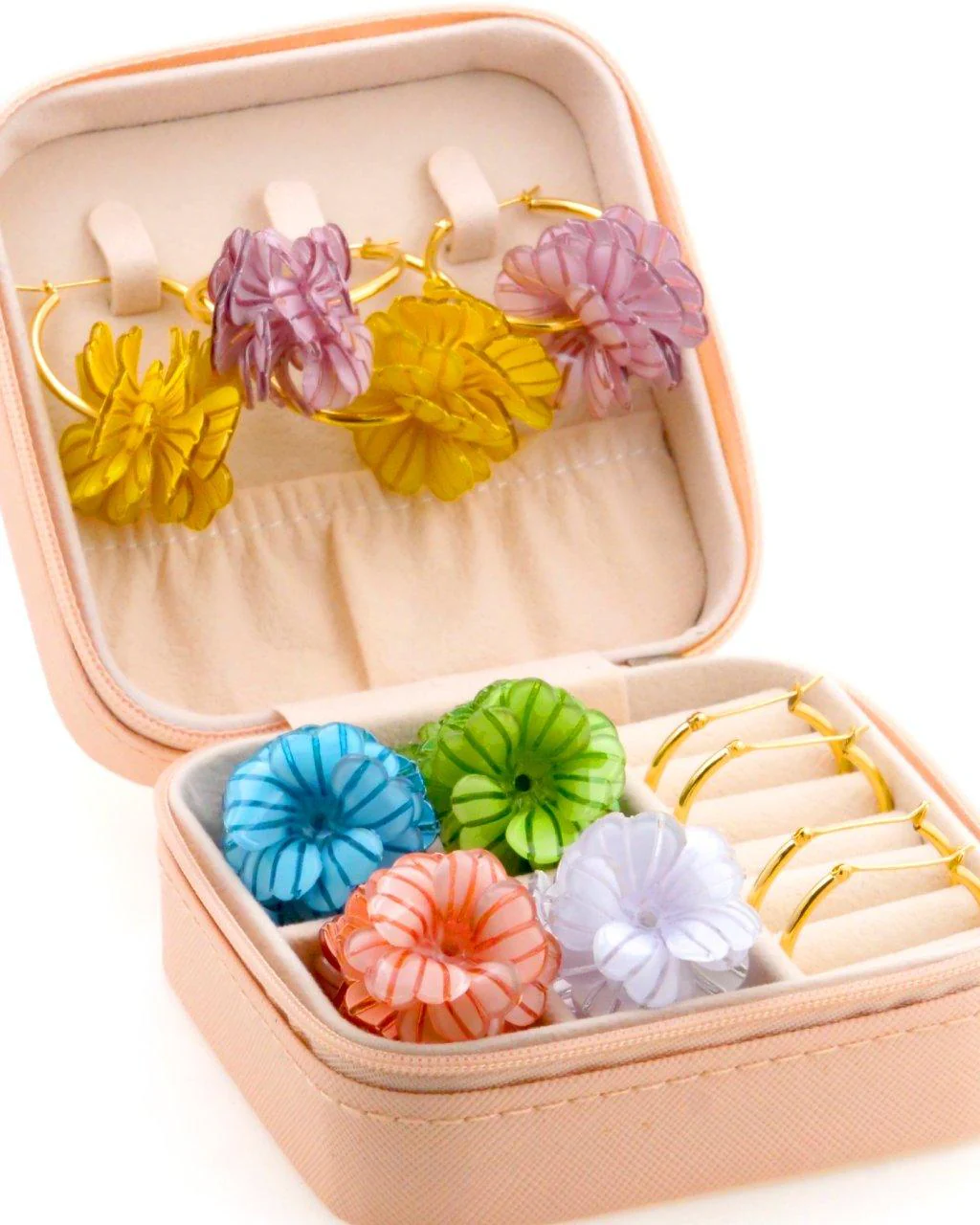 Bijoux créoles plaqué or Camélia – Image 7