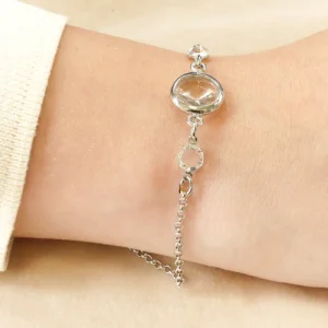 Bracelet chaine et cristal rond