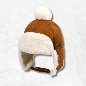 Chapka avec Pompon camel enfant