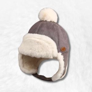 Chapka avec Pompon Enfant Gris
