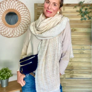 Écharpe douce avec lurex MARCELLE - Beige (6 coloris)