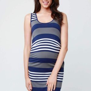 Chemise de nuit bleue marine de maternité et d’allaitement pour femmes