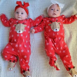 Combinaison de Noel pour garçon et fille de 0 à 9 mois