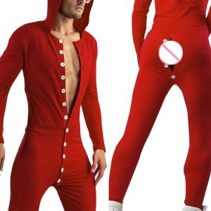 Combinaison homme unie avec capuche et boutons