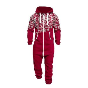 Combinaison Pyjama chaude à capuche pour homme