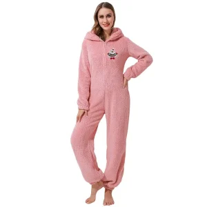 Combinaison pyjama polaire avec logo pour femme