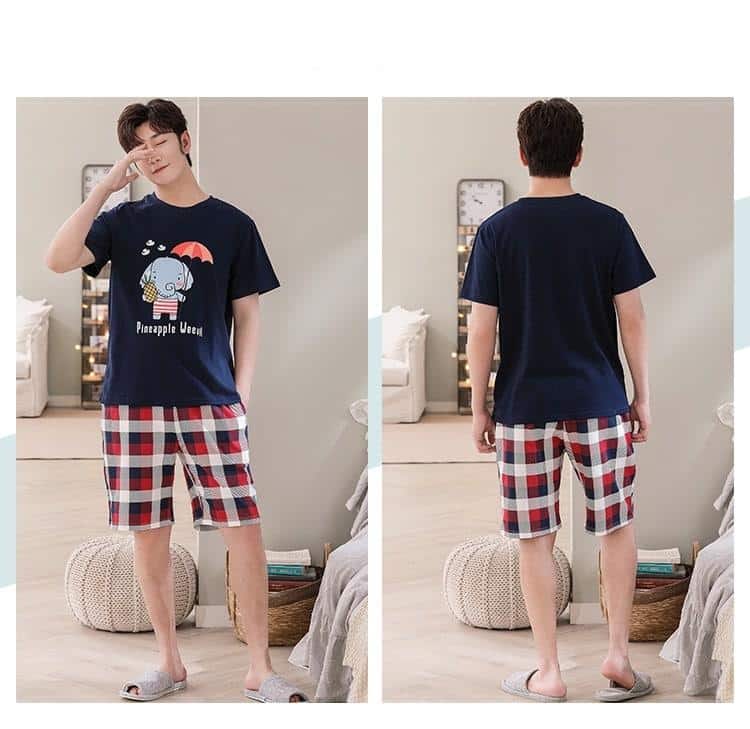 Ensemble d’été manches courtes motif éléphant