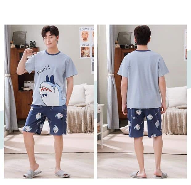 Ensemble d’été manches courtes motif requin