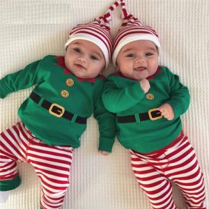 Ensemble de vêtements de Noël avec chapeau pour bébé garçon et fille