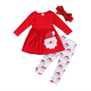 Ensemble de vêtements robe de noël pour bébé fille