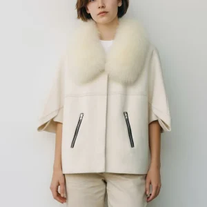 Gilet en fourrure de renard blanc