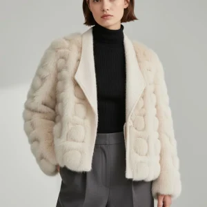 Gilet en fourrure de renard clair