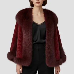 Gilet en fourrure de vison rouge