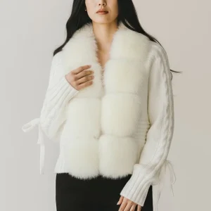 Gilet fourrure femme blanc