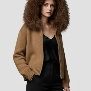 Gilet fourrure mouton marron