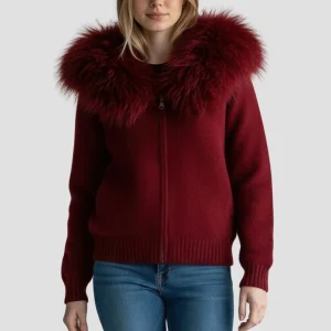 Gilet fourrure mouton rouge