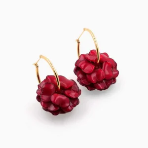 Grandes créoles originales Géranium