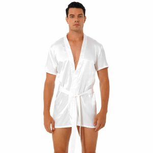 Kimono en Satin blanc pour hommes