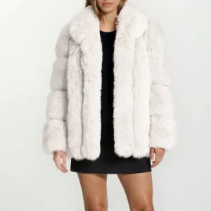Manteau fourrure femme blanc