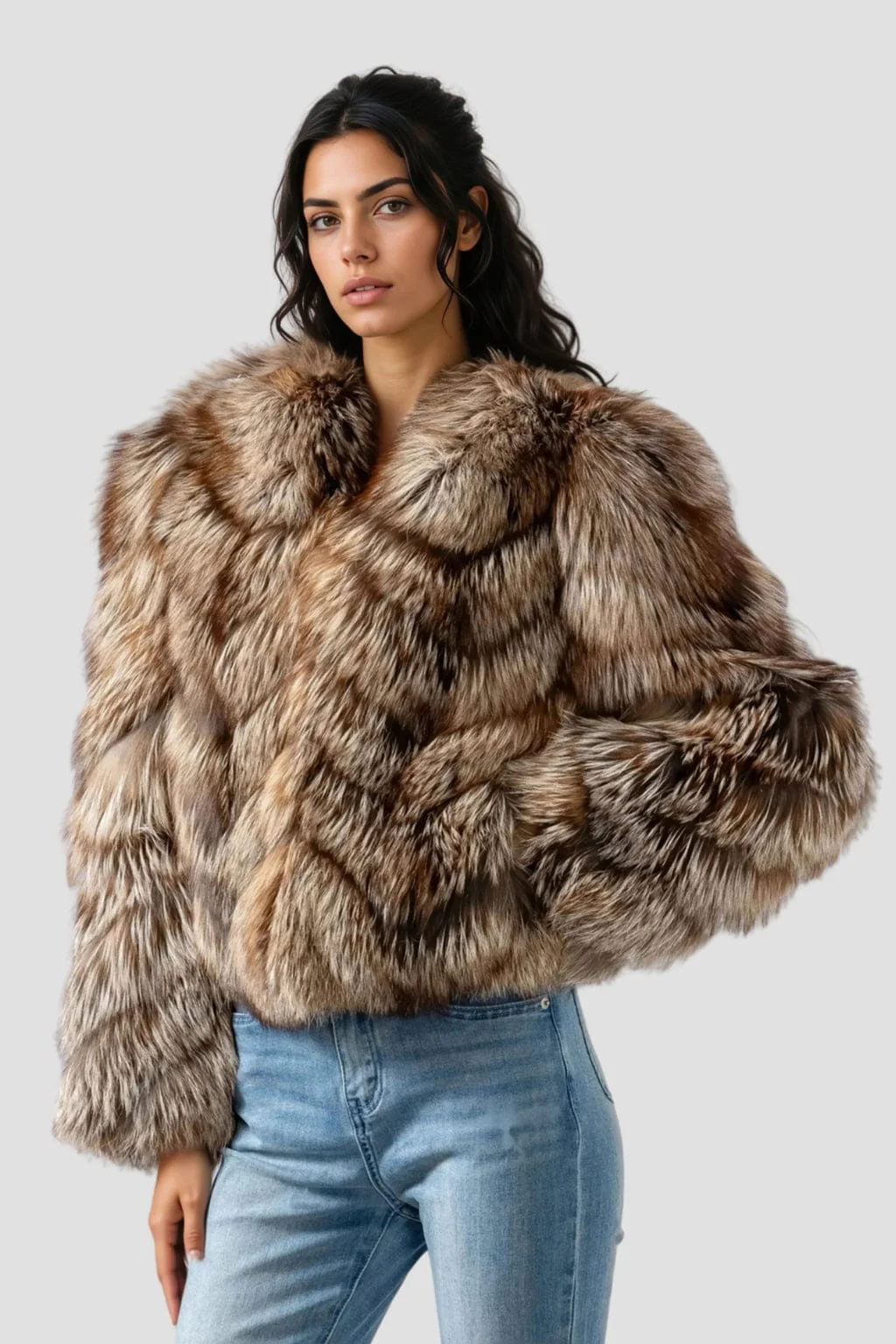 Manteau fourrure femme hiver