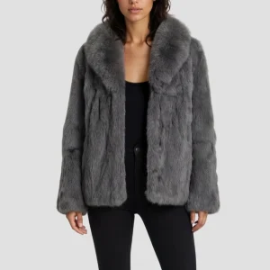 Manteau fourrure femme lapin