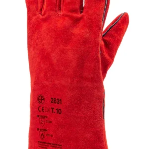 Gants EUROWELD 2631 croûte vachette rouge doublé molleton