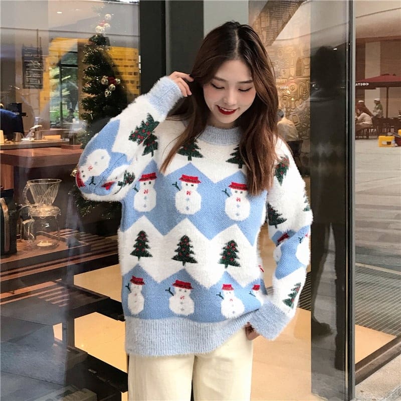 Pull de noël pour femme avec bonhomme de neige – Image 5