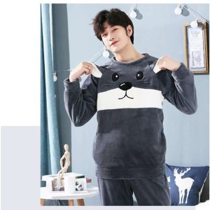 Pyjama avec tête de chat pour homme