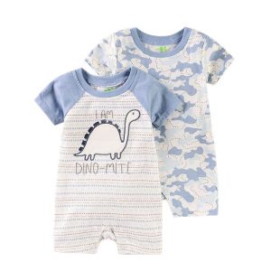 Pyjama barboteuse une pièce à motif dinosaure et camouflage pour bébé
