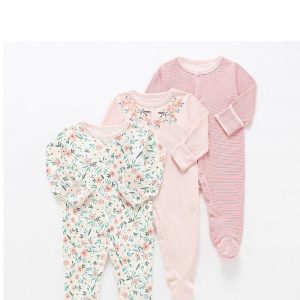 Pyjama combinaison bébé 3 pièces à motif floral