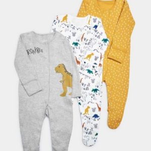 Pyjama combinaison bébé 3 pièces à motif dinosaure
