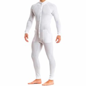 Pyjama combinaison unie à manches longues pour hommes