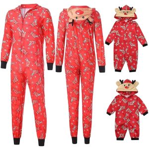 Pyjama combinaison Rouge pour toute la famille