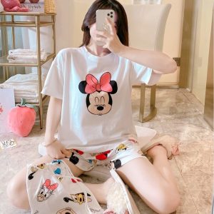 Pyjama d’été en satin imprimé Minnie Mouse