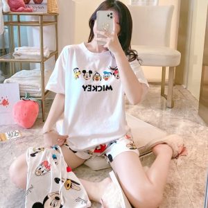 Pyjama d’été en satin imprimé personnage de Mickey