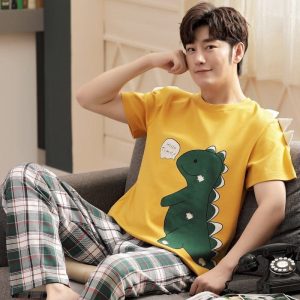 Pyjama d’été imprimé dinosaure pour homme