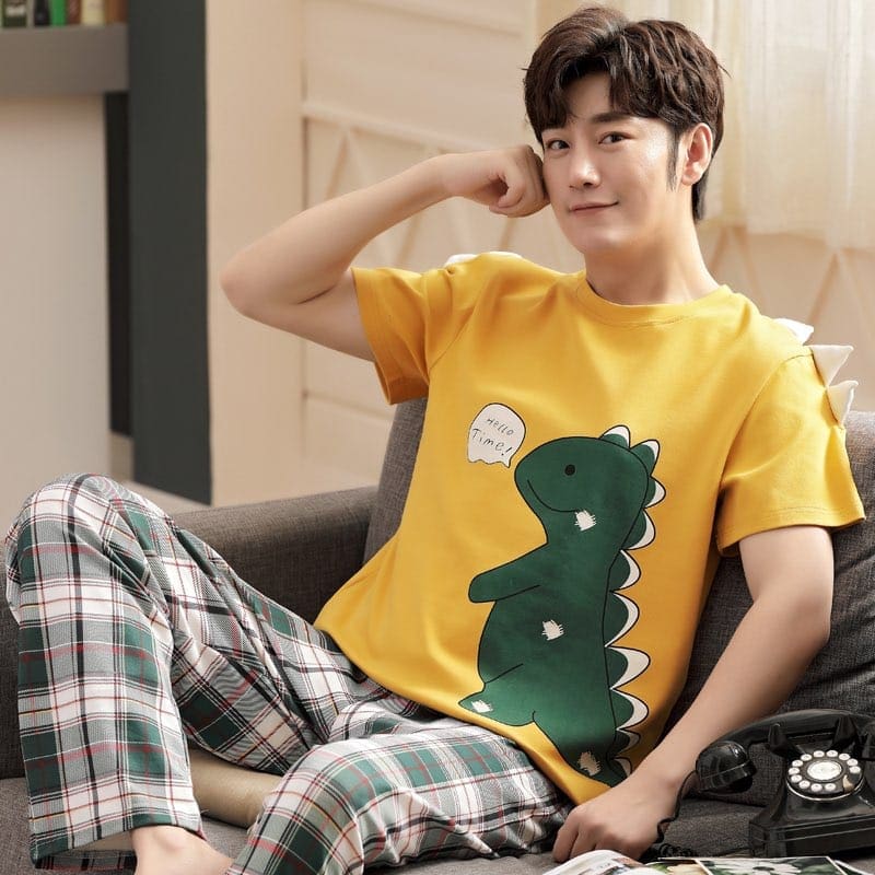 Pyjama d’été imprimé dinosaure pour homme